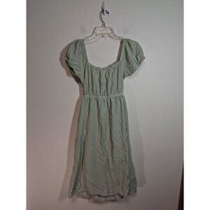 Endless Blu Sundress Boho Cottage Cotton Off Shoulder Y2K Green Size Small